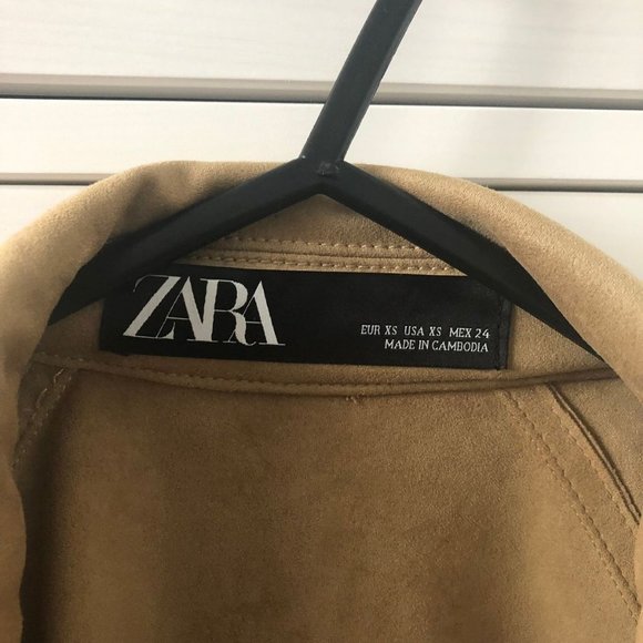 SOLD!!!Zara Camel Faux Suede Trench Coat Size S - Picture 6 of 10